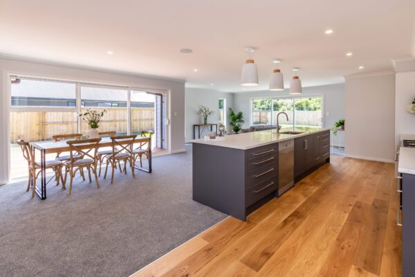 Large kitchen and dining room in new build West Melton