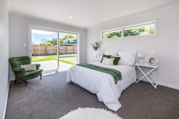 Master bedroom in new house built by Frampton Construction West Melton