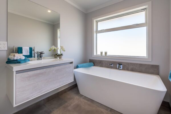 Designer bathroom in new build in West Melton