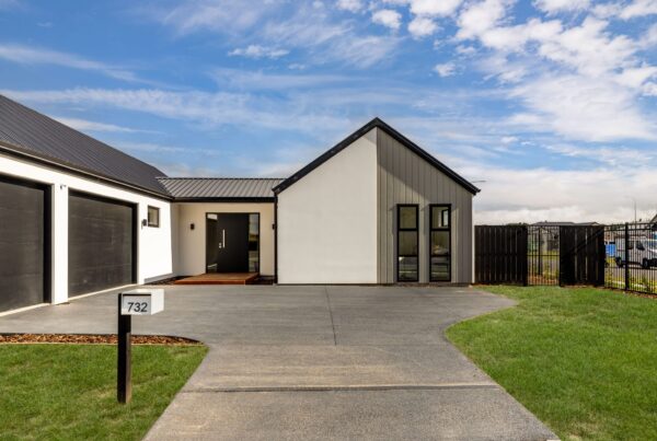 Exterior of architecturally built home, designed and built by Frampton Construction, Rolleston