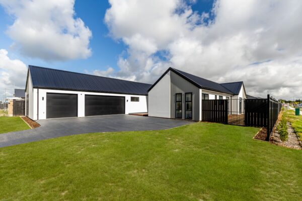 Exterior of architecturally designed home, designed and built by Frampton Construction